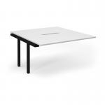 Connex Scalloped 1400 x 1600 x 725mm Back to Back Add On Bay - Black Frame White Top SCO1416-AB-K-WH