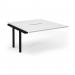Connex Scalloped 1400 x 1600 x 725mm Back to Back Add On Bay - Black Frame White Top SCO1416-AB-K-WH