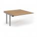 Connex Scalloped 1400 x 1600 x 725mm Back to Back Add On Bay - Silver Frame Beech Top SCO1416-AB-S-B