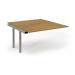 Connex Scalloped 1400 x 1600 x 725mm Back to Back Add On Bay - Silver Frame Oak Top SCO1416-AB-S-O