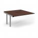 Connex Scalloped 1400 x 1600 x 725mm Back to Back Add On Bay - Silver Frame Walnut Top SCO1416-AB-S-W
