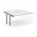 Connex Scalloped 1400 x 1600 x 725mm Back to Back Add On Bay - Silver Frame White Top SCO1416-AB-S-WH