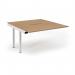 Connex Scalloped 1400 x 1600 x 725mm Back to Back Add On Bay - White Frame Beech Top SCO1416-AB-WH-B