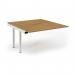 Connex Scalloped 1400 x 1600 x 725mm Back to Back Add On Bay - White Frame Oak Top SCO1416-AB-WH-O