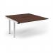 Connex Scalloped 1400 x 1600 x 725mm Back to Back Add On Bay - White Frame Walnut Top SCO1416-AB-WH-W