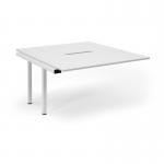 Connex Scalloped 1400 x 1600 x 725mm Back to Back Add On Bay - White Frame White Top SCO1416-AB-WH-WH