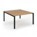 Connex Scalloped 1400 x 1600 x 725mm Back to Back Desk ( 2 x 1400mm ) - Black Frame / Beech Top SCO1416-K-B