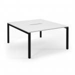 Connex Scalloped 1400 x 1600 x 725mm Back to Back Desk ( 2 x 1400mm ) - Black Frame / White Top SCO1416-K-WH