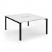 Connex Scalloped 1400 x 1600 x 725mm Back to Back Desk ( 2 x 1400mm ) - Black Frame White Top SCO1416-K-WH