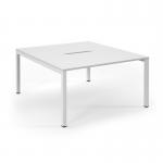 Connex Scalloped 1400 x 1600 x 725mm Back to Back Starter Bay - White Frame White Top SCO1416-SB-WH-WH