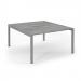 Connex Scalloped 1400 x 1600 x 725mm Back to Back Desk ( 2 x 1400mm ) - Silver Frame / Grey Oak Top SCO1416-S-GO