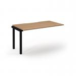 Connex Scalloped 1400 x 800 x 725mm Single Add On Bay - Black Frame Beech Top SCO148-AB-K-B