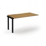 Connex Scalloped 1400 x 800 x 725mm Single Add On Bay - Black Frame Oak Top SCO148-AB-K-O