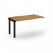 Connex Scalloped 1400 x 800 x 725mm Single Add On Bay - Black Frame Oak Top SCO148-AB-K-O