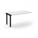 Connex Scalloped 1400 x 800 x 725mm Single Add On Bay - Black Frame White Top SCO148-AB-K-WH