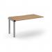 Connex Scalloped 1400 x 800 x 725mm Single Add On Bay - Silver Frame Beech Top SCO148-AB-S-B