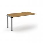 Connex Scalloped 1400 x 800 x 725mm Single Add On Bay - Silver Frame Oak Top SCO148-AB-S-O