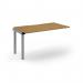 Connex Scalloped 1400 x 800 x 725mm Single Add On Bay - Silver Frame Oak Top SCO148-AB-S-O