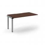 Connex Scalloped 1400 x 800 x 725mm Single Add On Bay - Silver Frame Walnut Top SCO148-AB-S-W