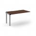 Connex Scalloped 1400 x 800 x 725mm Single Add On Bay - Silver Frame Walnut Top SCO148-AB-S-W