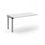 Connex Scalloped 1400 x 800 x 725mm Single Add On Bay - Silver Frame White Top SCO148-AB-S-WH