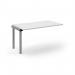 Connex Scalloped 1400 x 800 x 725mm Single Add On Bay - Silver Frame White Top SCO148-AB-S-WH