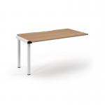 Connex Scalloped 1400 x 800 x 725mm Single Add On Bay - White Frame Beech Top SCO148-AB-WH-B