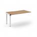 Connex Scalloped 1400 x 800 x 725mm Single Add On Bay - White Frame Beech Top SCO148-AB-WH-B