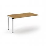 Connex Scalloped 1400 x 800 x 725mm Single Add On Bay - White Frame Oak Top SCO148-AB-WH-O