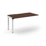 Connex Scalloped 1400 x 800 x 725mm Single Add On Bay - White Frame Walnut Top SCO148-AB-WH-W