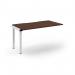 Connex Scalloped 1400 x 800 x 725mm Single Add On Bay - White Frame Walnut Top SCO148-AB-WH-W