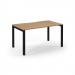 Connex Scalloped 1400 x 800 x 725mm Single Desk - Black Frame / Beech Top SCO148-K-B