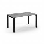 Connex Scalloped 1400 x 800 x 725mm Single Desk - Black Frame / Grey Oak Top SCO148-K-GO