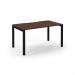 Connex Scalloped 1400 x 800 x 725mm Single Desk - Black Frame / Walnut Top SCO148-K-W