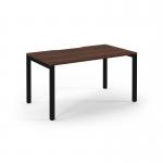 Connex Scalloped 1400 x 800 x 725mm Single Desk - Black Frame Walnut Top SCO148-K-W