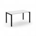 Connex Scalloped 1400 x 800 x 725mm Single Desk - Black Frame White Top SCO148-K-WH