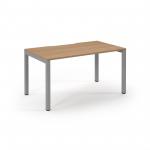 Connex Scalloped 1400 x 800 x 725mm Single Desk - Silver Frame / Beech Top SCO148-S-B