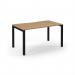 Connex Scalloped 1400 x 800 x 725mm Single Starter Bay - Black Frame Beech Top SCO148-SB-K-B