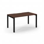 Connex Scalloped 1400 x 800 x 725mm Single Starter Bay - Black Frame / Walnut Top SCO148-SB-K-W