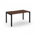Connex Scalloped 1400 x 800 x 725mm Single Starter Bay - Black Frame Walnut Top SCO148-SB-K-W