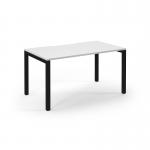 Connex Scalloped 1400 x 800 x 725mm Single Starter Bay - Black Frame White Top SCO148-SB-K-WH
