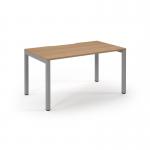 Connex Scalloped 1400 x 800 x 725mm Single Starter Bay - Silver Frame Beech Top SCO148-SB-S-B