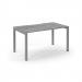 Connex Scalloped 1400 x 800 x 725mm Single Starter Bay - Silver Frame / Grey Oak Top SCO148-SB-S-GO