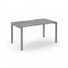 Connex Scalloped 1400 x 800 x 725mm Single Starter Bay - Silver Frame Grey Oak Top SCO148-SB-S-GO