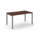 Connex Scalloped 1400 x 800 x 725mm Single Starter Bay - Silver Frame / Walnut Top SCO148-SB-S-W