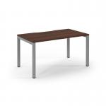 Connex Scalloped 1400 x 800 x 725mm Single Starter Bay - Silver Frame Walnut Top SCO148-SB-S-W