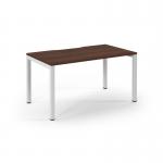 Connex Scalloped 1400 x 800 x 725mm Single Starter Bay - White Frame Walnut Top SCO148-SB-WH-W