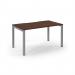 Connex Scalloped 1400 x 800 x 725mm Single Desk - Silver Frame Walnut Top SCO148-S-W