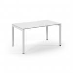 Connex Scalloped 1400 x 800 x 725mm Single Desk - White Frame / White Top SCO148-WH-WH