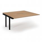 Connex Scalloped 1600 x 1600 x 725mm Back to Back Add On Bay - Black Frame Beech Top SCO1616-AB-K-B